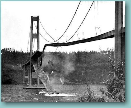 "Galloping Gertie", the old Tacoma Narrows bridge